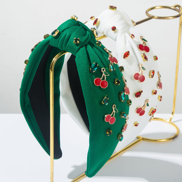 Cherry Glitter Knotted Headband